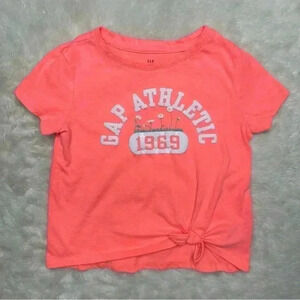 GAP T-Shirt Orangish-Pink / White  Tie Waist Size Small